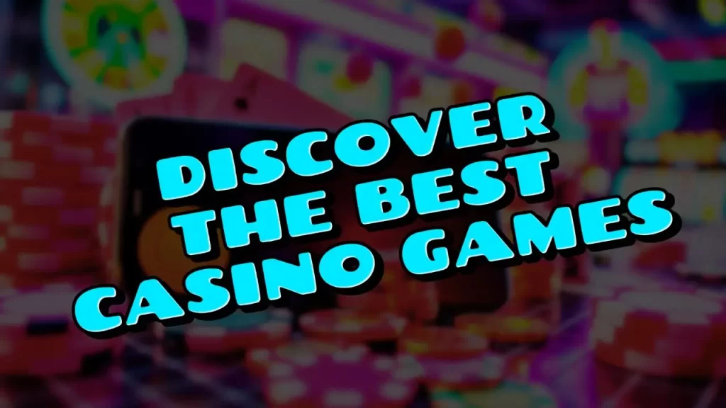 illustration text 'discover the best casino game'