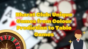 illustration text 'Bharat Club: Unique Games from Colour Prediction to Table Games'